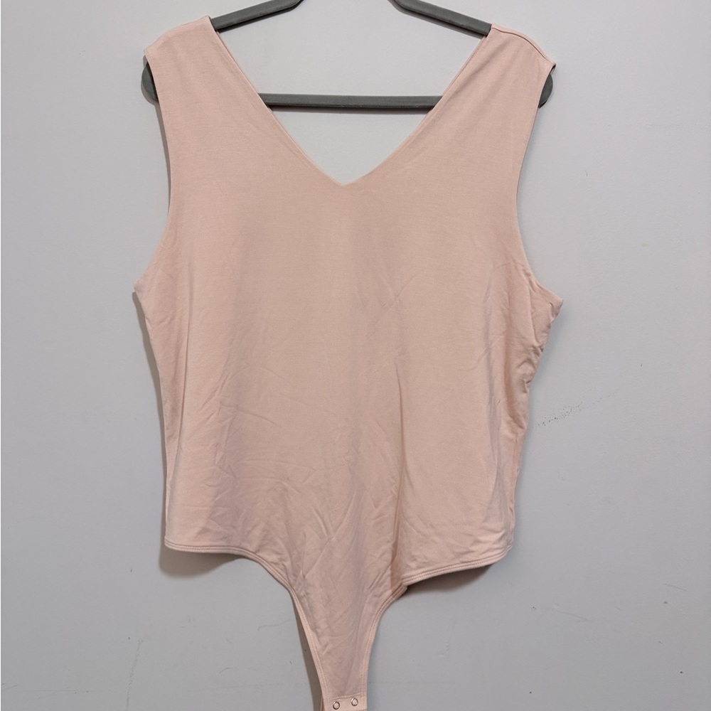 Blush Sleeveless V-Neck Bodysuit